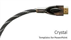  Presentation with cable electri - Theme featuring hdmi cable isolated on white background and a white colored foreground