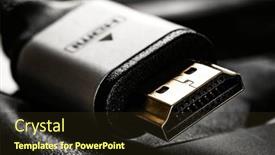  Presentation with connector - PPT theme having hdmi-connector-close-up-view background and a wine colored foreground