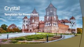  Presentation with dynamic - Presentation theme having hdr image of medieval mir background and a teal colored foreground