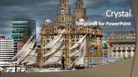  Presentation with polution ships - Beautiful theme featuring hdr image of tall ship backdrop and a ocean colored foreground