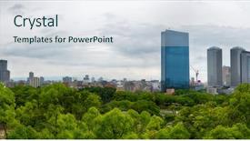  Presentation with osaka - PPT theme enhanced with hdr panorama of osaka japan background and a lemonade colored foreground