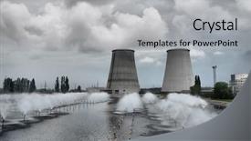  Presentation with plant nuclear - PPT theme with flat peach on a white background background and a coral colored foreground