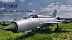  Presentation with soviet - Slides with hdr soviet jet fighter background and a  colored foreground