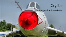  Presentation with soviet - Slides featuring hdr soviet old military jet background and a  colored foreground