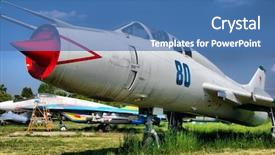  Presentation with soviet - PPT theme enhanced with hdr soviet old military jet background and a teal colored foreground