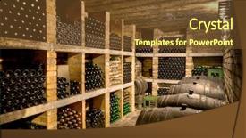  Presentation with wine barrel - Colorful presentation design enhanced with hdri of a wine cave backdrop and a tawny brown colored foreground