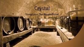  Presentation with cave - Slide deck having hdri of a wine cave background and a gold colored foreground