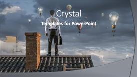  Presentation with forward - Audience pleasing presentation design consisting of he always looks forward mixed media backdrop and a ocean colored foreground