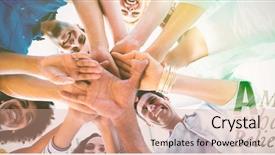  Presentation with team behavior - Presentation theme featuring he believes against creative team background and a coral colored foreground