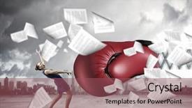  Presentation with faces - Presentation featuring he faces difficulties background and a violet colored foreground