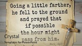  Presentation with bible verses - PPT layouts featuring holy gorund - top-350 bible verses from mark background and a mint green colored foreground