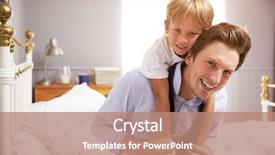  Presentation with work family - Theme enhanced with he gets dressed for work background and a coral colored foreground