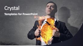  Presentation with power media - Slide set featuring he has super power mixed media background and a dark gray colored foreground