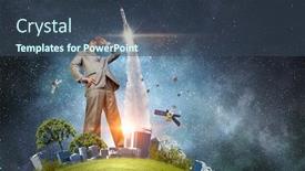  Presentation with media - Colorful slide deck enhanced with he-is-big-boss-mixed backdrop and a ocean colored foreground