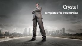  Presentation with power media - Audience pleasing slides consisting of he is big boss backdrop and a gray colored foreground