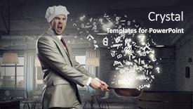  Presentation with cooking - PPT theme featuring he is cooking something special background and a dark gray colored foreground
