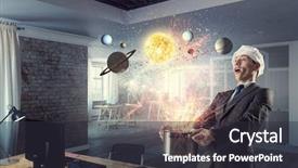  Presentation with cooking - Beautiful slide deck featuring he is cooking something special mixed media backdrop and a dark gray colored foreground