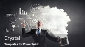  Presentation with cooking - Audience pleasing theme consisting of he is cooking something special backdrop and a dark gray colored foreground