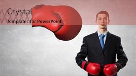  Presentation with fight - Slides having he is determined to fight background and a coral colored foreground