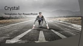  Presentation with now - PPT theme featuring he is determined to start now mixed media background and a light gray colored foreground