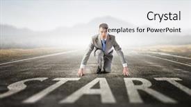  Presentation with now - Beautiful slide deck featuring he is determined to start backdrop and a white colored foreground