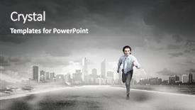  Presentation with now - Theme having he is determined to start now mixed media background and a dark gray colored foreground