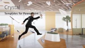  Presentation with media - Slide set with he is got the deal mixed media mixed media background and a coral colored foreground