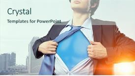  Presentation with hero - Beautiful theme featuring he is hero backdrop and a sky blue colored foreground