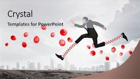  Presentation with steps - Colorful theme enhanced with he is making giant steps backdrop and a light gray colored foreground