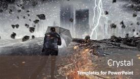  Presentation with stop - Audience pleasing theme consisting of he-is-not-going backdrop and a violet colored foreground