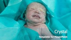  Presentation with new born - Audience pleasing slide deck consisting of he is only one minute backdrop and a teal colored foreground