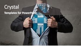  Presentation with powerful - Slide deck featuring he is super and powerful mixed media background and a dark gray colored foreground