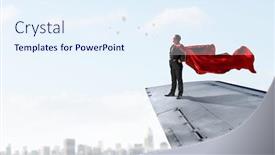  Presentation with super hero - Cool new presentation with he is super hero mixed media backdrop and a sky blue colored foreground