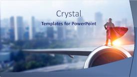  Presentation with super hero - Theme consisting of he-is-super-hero-mixed background and a sky blue colored foreground