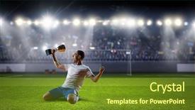  Presentation with media - Slides having he is the champ mixed background and a tawny brown colored foreground