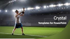  Presentation with media - Cool new presentation design with he is the champ mixed backdrop and a dark gray colored foreground