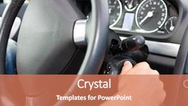  Presentation with car key - Colorful slide set enhanced with he is turning the ignition backdrop and a coral colored foreground