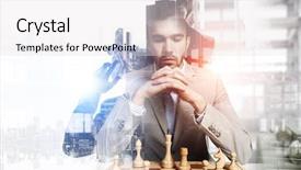  Presentation with strategy - Audience pleasing slides consisting of he needs winning strategy mixed backdrop and a sky blue colored foreground