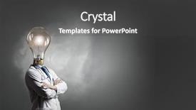  Presentation with mind - Colorful PPT theme enhanced with he possesses great mind backdrop and a dark gray colored foreground