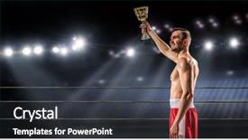  Presentation with champion - Slide deck with he will be a champion background and a dark gray colored foreground