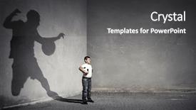  Presentation with champion - Audience pleasing theme consisting of he will be soccer champion backdrop and a dark gray colored foreground