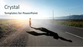  Presentation with astronaut in fantasy world mixed - Cool new presentation theme with he will protect this world backdrop and a sky blue colored foreground