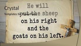  Presentation with bible verses - Presentation theme with he will put the sheep background and a mint green colored foreground