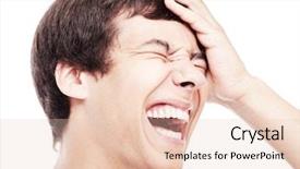  Presentation with eyes - Slide deck featuring head - laughter is best medicine background and a lemonade colored foreground