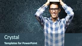  Presentation with books - Slides with head against a grunge background background and a  colored foreground