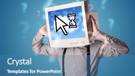  Presentation with cloud based - Slide set with head and cloud based technology background and a teal colored foreground