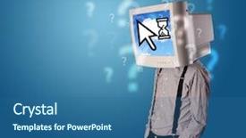  Presentation with cloud based - PPT theme consisting of head and cloud based technology background and a ocean colored foreground