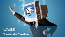  Presentation with cloud based - Presentation theme consisting of head and cloud based technology background and a teal colored foreground