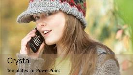  Presentation with autumn - Presentation featuring head-and-shoulders-of-young background and a coral colored foreground