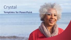  Presentation with head - PPT layouts having head-and-shoulders-portrait background and a sky blue colored foreground